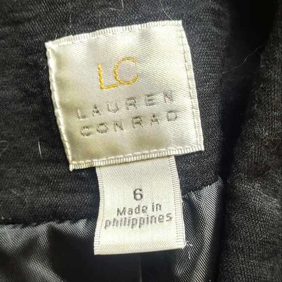 Lauren Conrad Fitted Blazer Jacket, Black, Half Sleeved, Ruched Sleeves, Size 6 - Picture 2 of 2